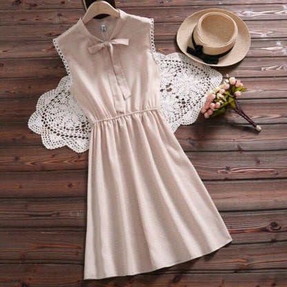 Women Summer Dresses Sleeveless Light Blue Sweet Mini Dress Bandage Collar Plaid Casual Dress Sexy Plus Size Slim Clothes