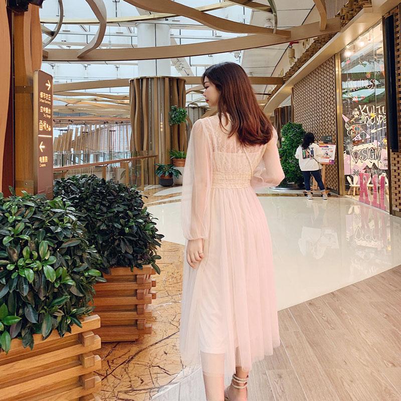 Sexy  Women  Plus Size Hight Waist Silk Dress Vintage Mesh Casual Fashion Evening Dress