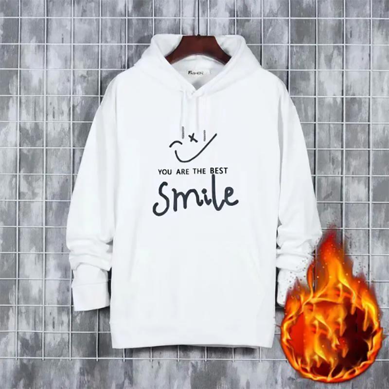 Youth Autumn Sweaters Plus Velvet Thick Warm Sweatshirts Casual Loose Sports Fashion Sweater for Men