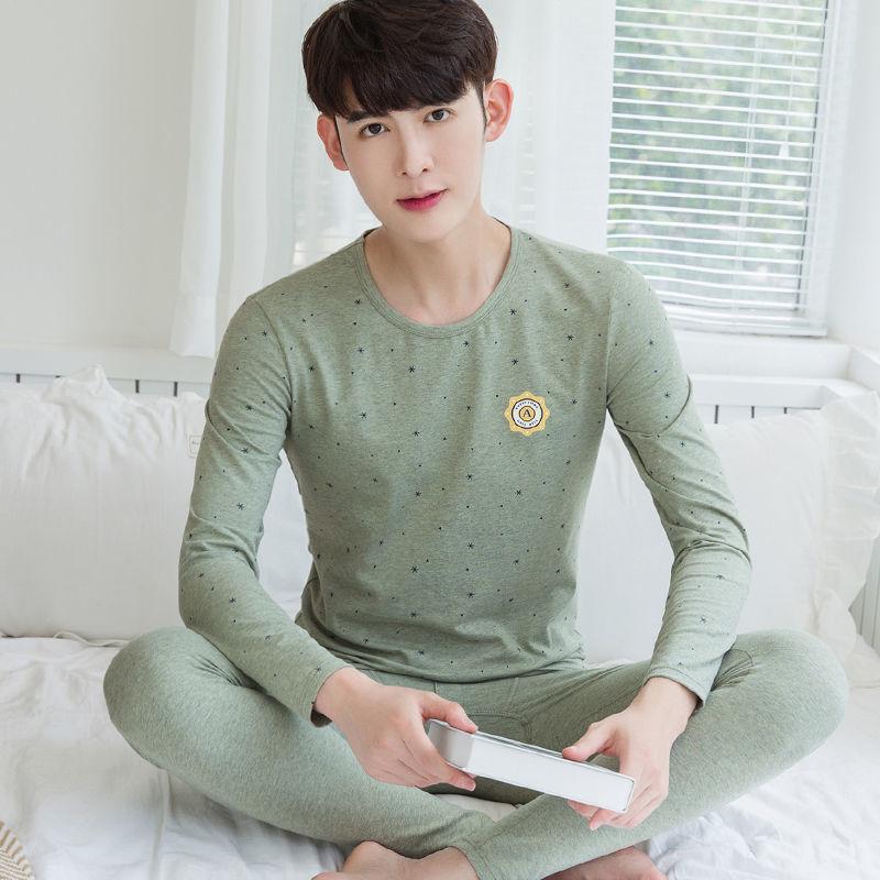 Men's Autumn Clothing Long Trousers Suit Cotton Large Size Thin Inner Wear Youth Warm Clothing