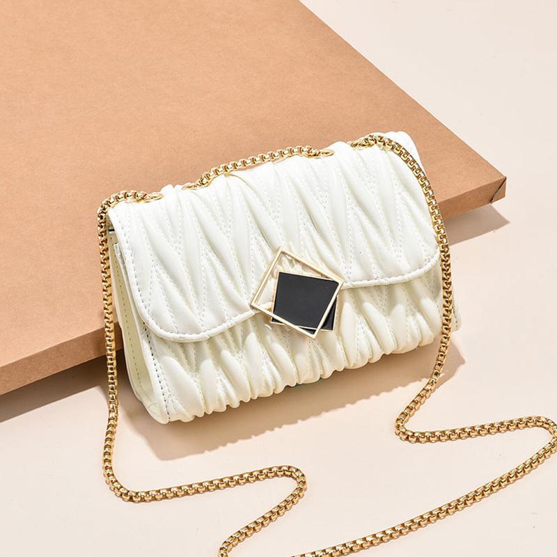 Textured Fold Female Bag Fashion One-shoulder Messenger Bag Wild Chain Small Bag Trend