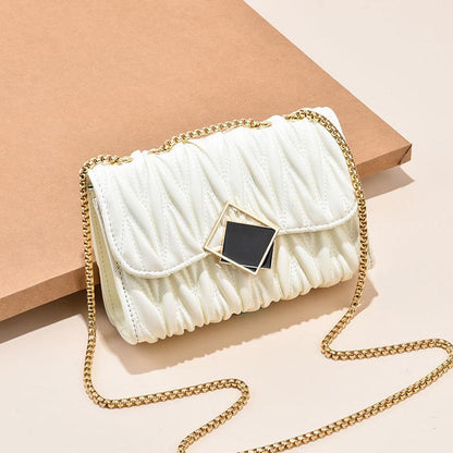 Textured Fold Female Bag Fashion One-shoulder Messenger Bag Wild Chain Small Bag Trend