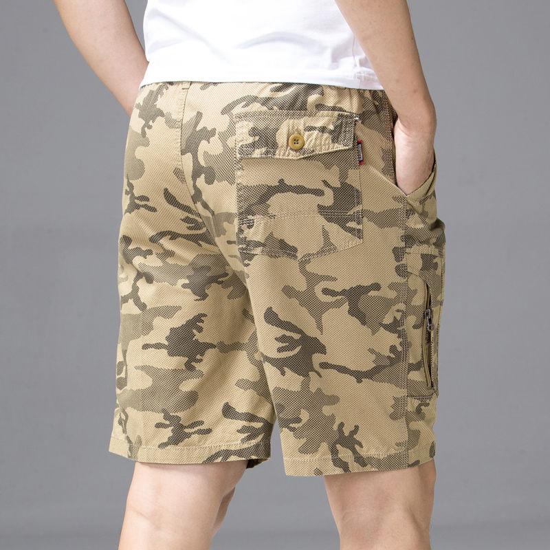 Camouflage Shorts Men's Summer Cotton Loose Five-point Pants Men's Casual Beach Pants