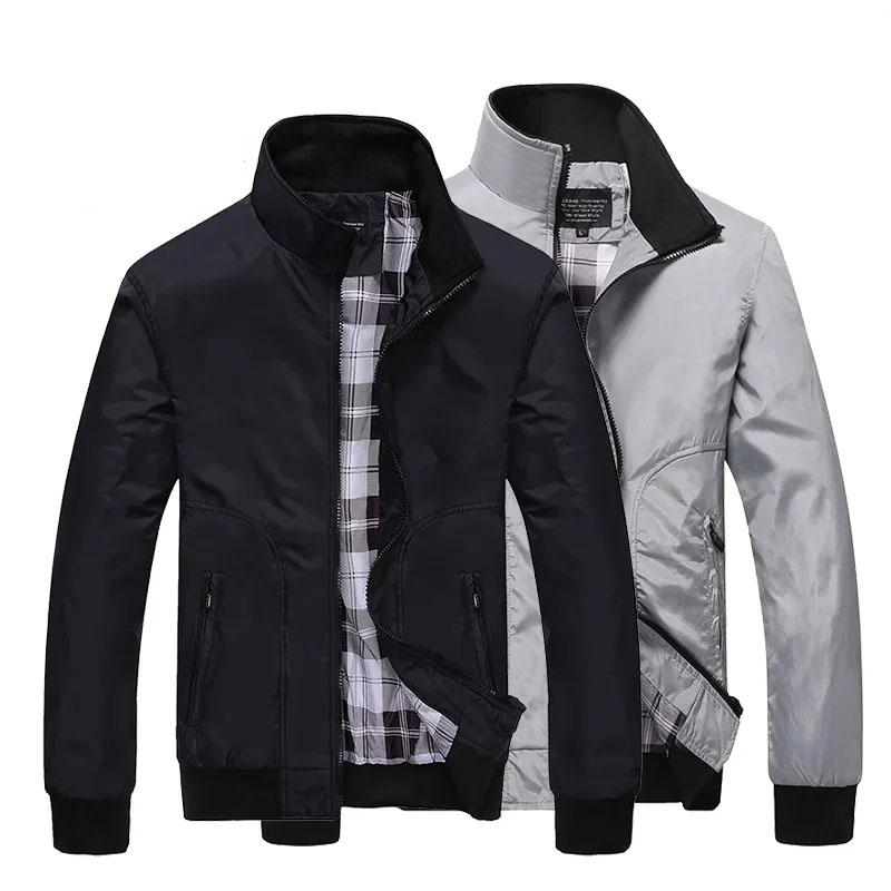 Men's Jacket Spring and Autumn Basic Jacket Korean Casual Stand Collar Baseball Uniform Coat Slim Solid Color Bomber Jacket