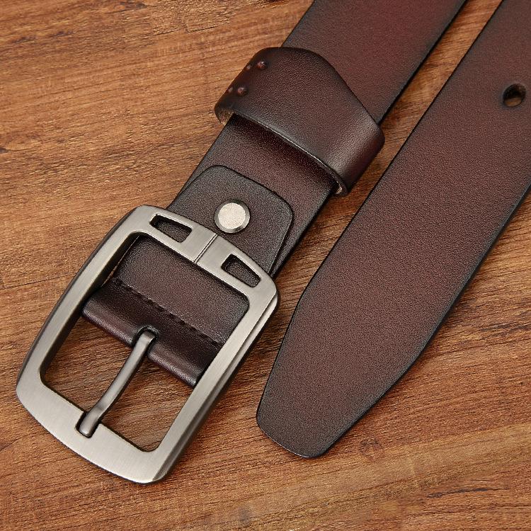 Belt 1pcs 120*3.8cm 100% Genuine Leather Belts for Men Strap Pin Buckle Jeans