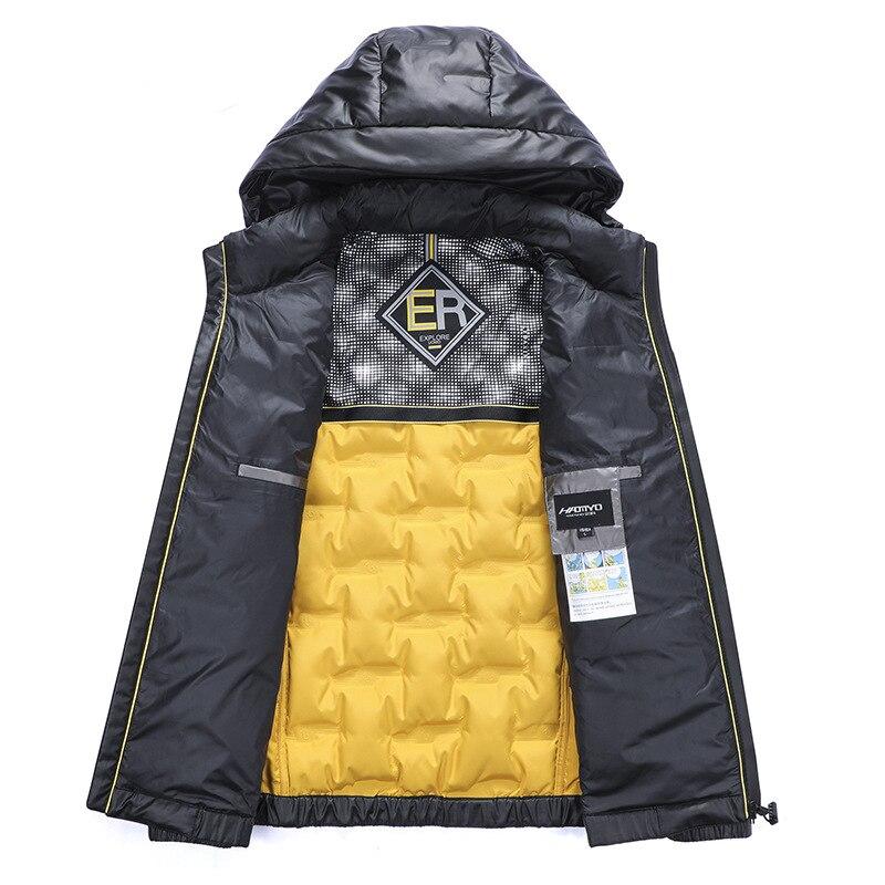 White Down Jacket Men's Thick Winter Hooded Warm Parka Coat Waterproof and Windproof