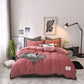 Cotton solid color wool fabric bedding set quilt cover sheet set pillowcase home four-piece
