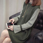 Autumn and Winter Loose Fashion Sweater Dress Mid-length Trumpet Sleeve Pullover Base Skirt Simple Casual Women Sweater Dress