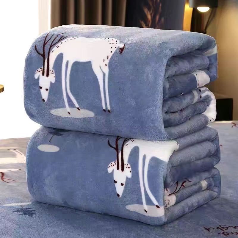 Double-sided Plus Fleece Sheets  Autumn Winter Warm Flannel Blanket Sheets Thicker Throw  Blankets for Kids Adult