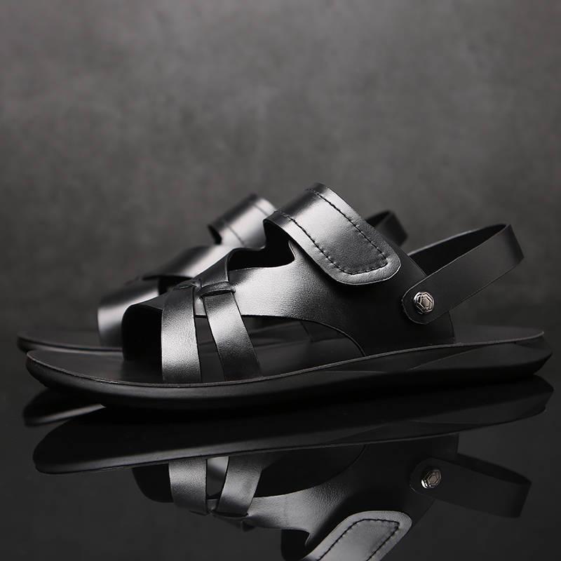 Summer Trend Fashion Breathable Outdoor Beach Soft Bottom Non-slip Men's Casual Leather Sandal