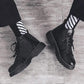 Men's Black Martin Boots Mid-British Thick-soled Men's Boots Korean Style Trendy All-match High-top Leather Shoes