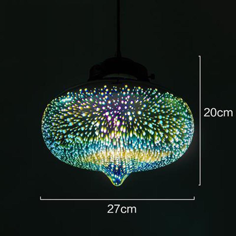 Led 3D Chandelier Creative Restaurant Cafe Bar Psychedelic Dazzling  Romantic Fireworks Chandelier