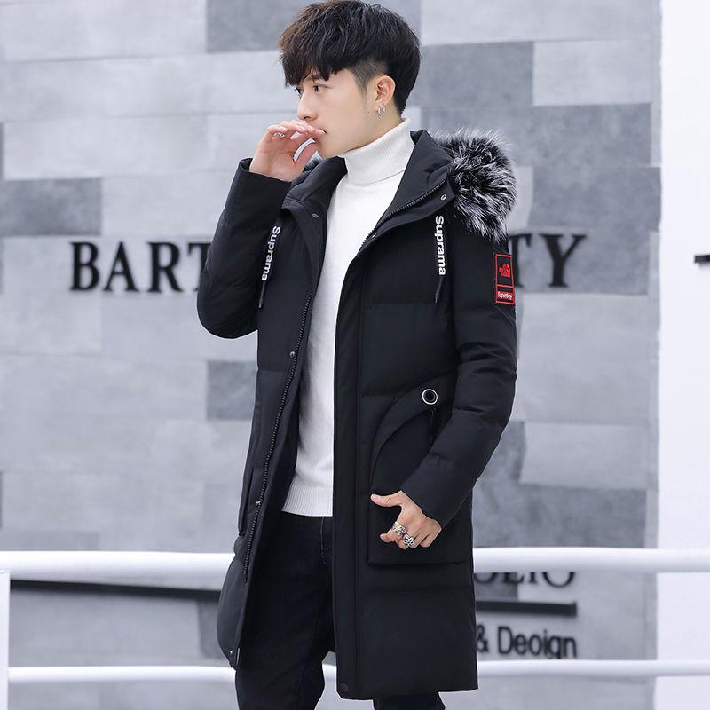 Down Jacket Trend Casual Men's Autumn and Winter Mid-length Cotton Jacket Plus Size
