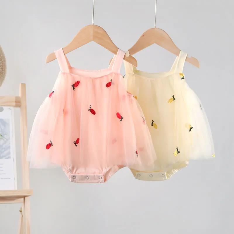 Toddler Baby Lace Ruffle Vest Solid Jumpsuit Princess Clothes sleeveless Cotton Baby Outfits Summer Baby Romper