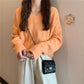 Winter Women Sweaters Oversized Loose V Neck Long Sleeve Pullover Sweater Pink Fashion Korean Fall Jumper Plus Size Casual Warm Fall Argyle Sweater