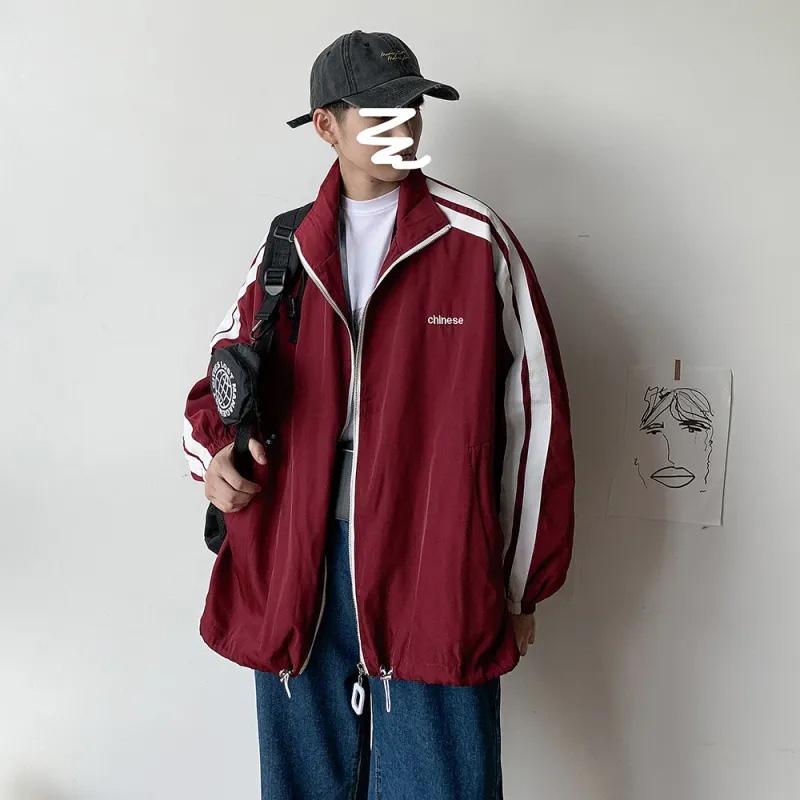 Jacket Men's Ins Tide All-match Hong Kong Fashion Brand Jacket Men's Loose Spring Windbreaker Jacket Men's Clothing