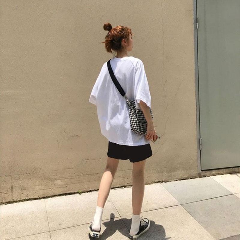 Ladies Summer Short Sleeve Shorts Two Piece Student Loose Casual Suit Short Sleeve T-Shirt + Sports Shorts Athletic Clothing Sets