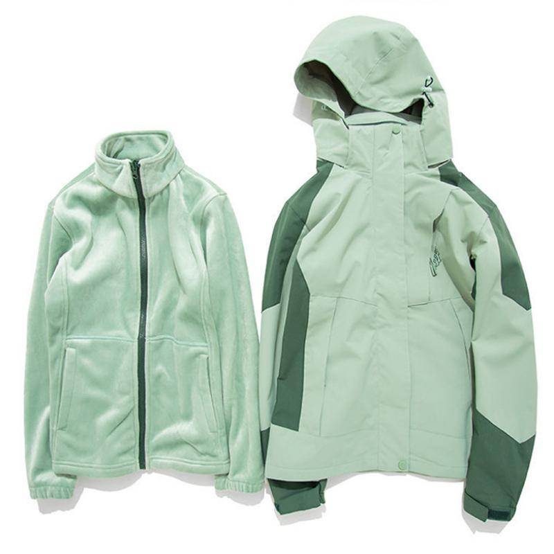 Jackets for Men and Women Three-in-one Detachable Two-piece Outdoor Sports Windbreaker Jacket Loose Large Size Outdoor Warm Jacket