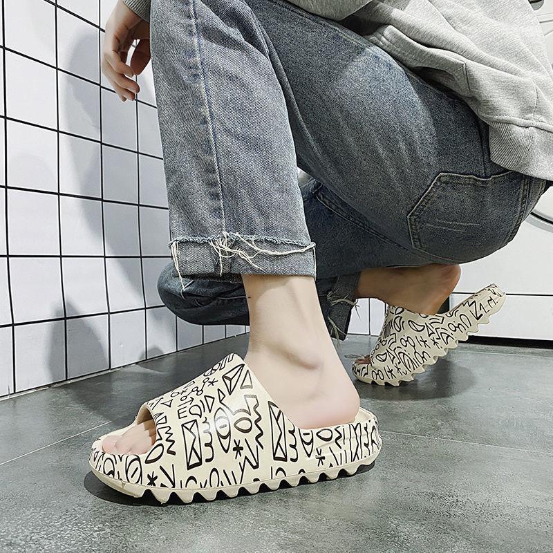 Men's Summer Slippers Men's Beach Outer Wear Home Couple Sandals Slippers Thick-soled Soft Comfortable