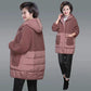 Middle-aged and Elderly Down Padded Jacket Women's Autumn and Winter Jackets, Long Padded Coat, Large Size Thick Padded Jacket