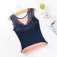 Women's Thermal Vest Plus Velvet Thick Lace Thermal Underwear Body Shaping Bottoming Shirt Ladies Thermal Underwear