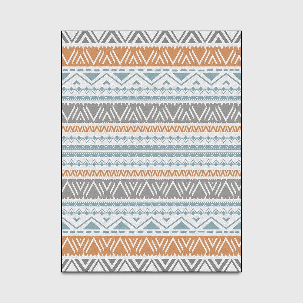 Fashion Mediterranean Geometric Carpet Ethnic Style Striped Bedroom Carpet Living Room Door Mat Bedside Carpet Floor Mat