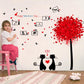 [cute couple cat] happy valentine's day wall stickers transparent film romantic home decoration