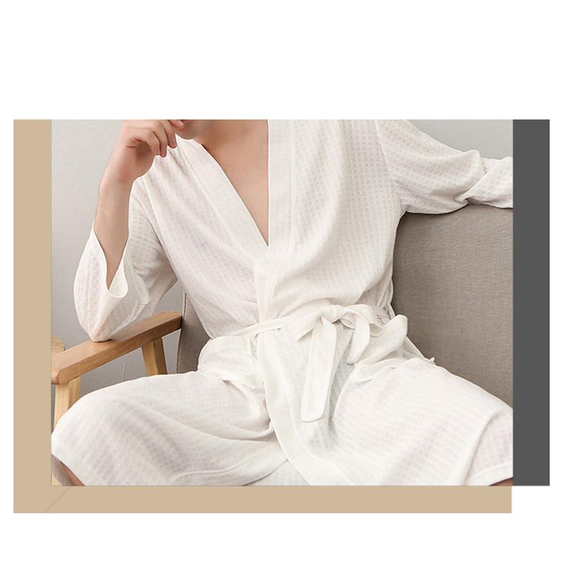Spring and Summer Pajamas Cotton Long Bathrobe Pajamas Male Couple Pajamas Home Clothes Thin Pajamas Large Size