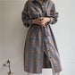Fashion Plaid Long Woolen Coats Women Winter Korean Casual Loose Single Breasted Jackets Females Streetwear Outwear