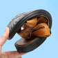 Sandals Men's Beach Shoes Non-slip Wear-resistant Summer Outer Wear Men's Sandals Casual Middle-aged Flat Sandals Simple and Comfortable