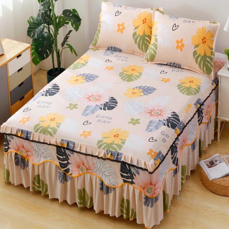 Lace Edge Princess Wind Mattress Cover Lace Mattress Protector Non-slip Elastic Double Mattress Cover