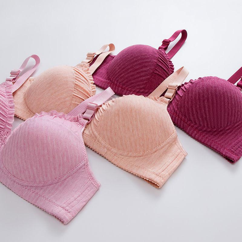 Thin Underwear Without Rims Gather Sexy Comfortable Breathable Bra Young Ladies Small Chest Jacquard Bra