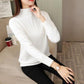 Winter Sweater Women Solid Color Half Turtleneck Sweater Thick Loose Solid Color Base Sweater
