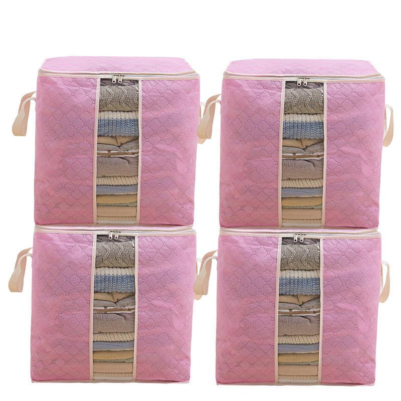 4PCS Wardrobe Organizer Bag Quilt Dustproof Packing Bag Moving Organizing Bag Storage Box for Clothes Wardrobe Clothes Foldable Storage Bag