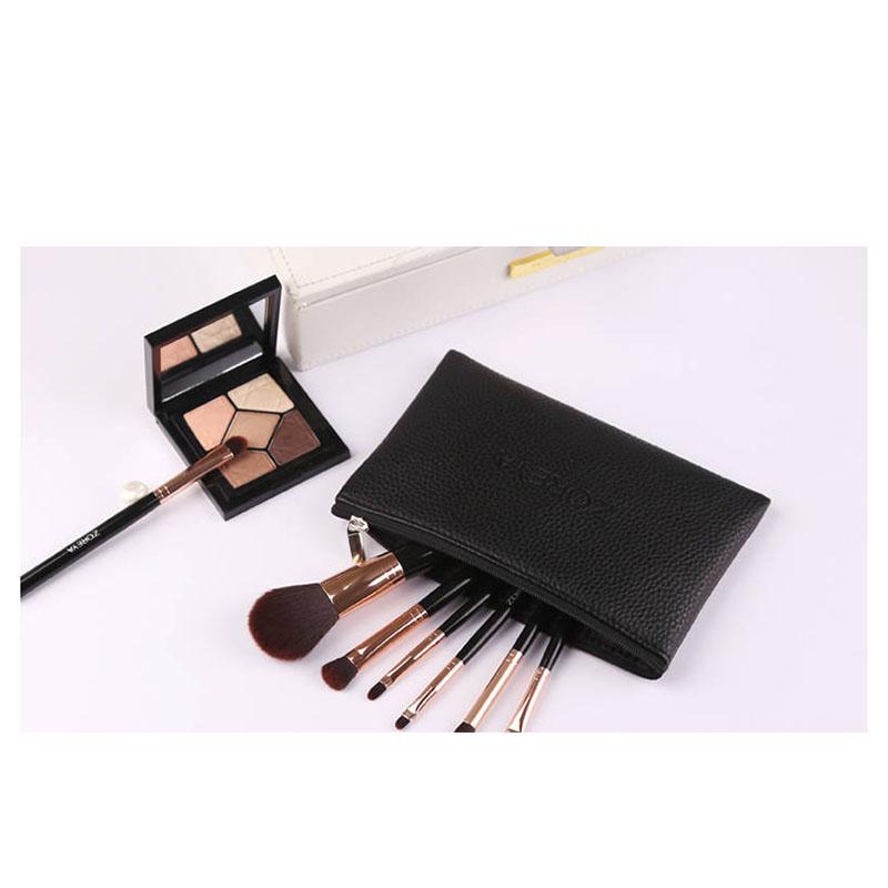 1set Pink Black Mini Makeup Brush Set Cosmetics Kit Make Up Brush Kit with Iron Metal Box