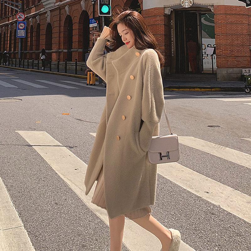 Winter Imitation Mink Fur Coat Fashion Mid-length Loose Fur Mink Coat