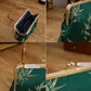 Ethnic Style Women Silk Bamboo Leaves Printing Handbag Messenger Dual Purpose Exquisite Elegant Doctor Bag