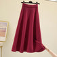 1PC Thick Skirt Knitted Pleated High Waist Midi Long Autumn Warm Dress Bottoming Skirts