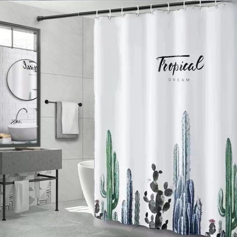 Thicken Shower Curtain Bathroom Shower Curtain Cloth Waterproof and Mildew-proof Partition Door Curtain Toilet Curtain