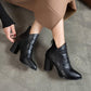 High Heels Women Ankle Boots Pointed Toe Zip Footwear Leather Female Boot Shoes Woman Winter