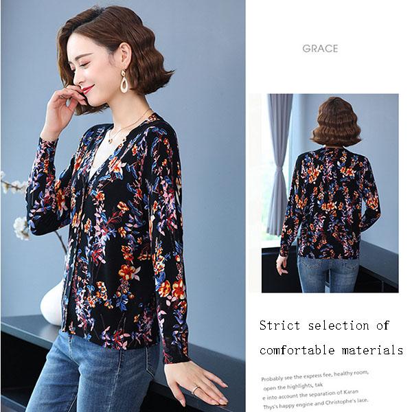 Long-sleeved Short Cardigan Women's 3D Flower Print Sweater Coat Large Size Wool Coat Knitwear