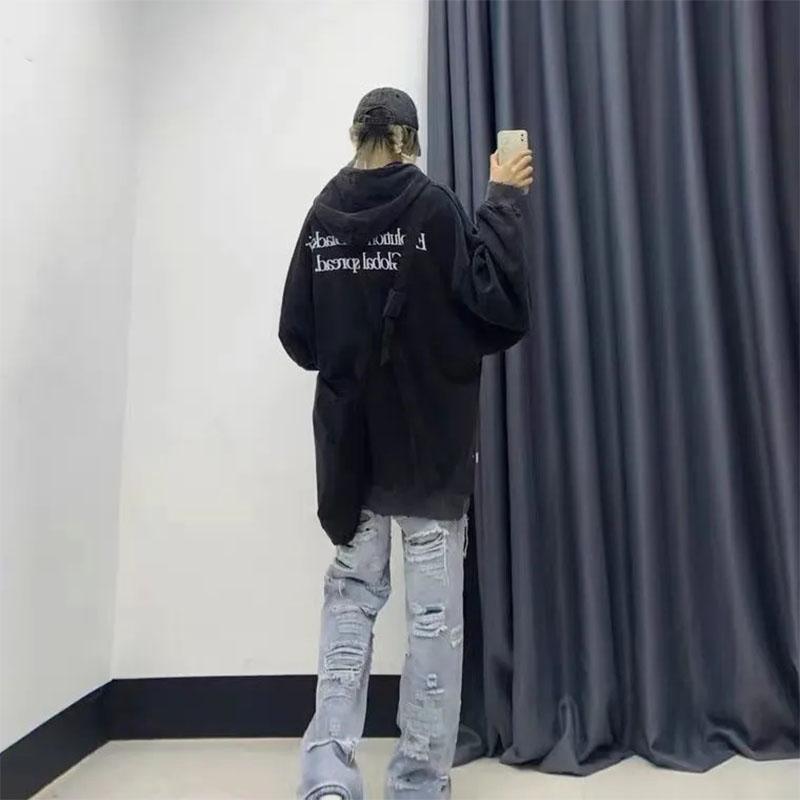 Men's Oversize Sweater All-match Hoodie Couple Hip-hop Lazy Style Loose Pullover Sweater Men and Women Loose Large Size Ins Style Long-sleeved Top