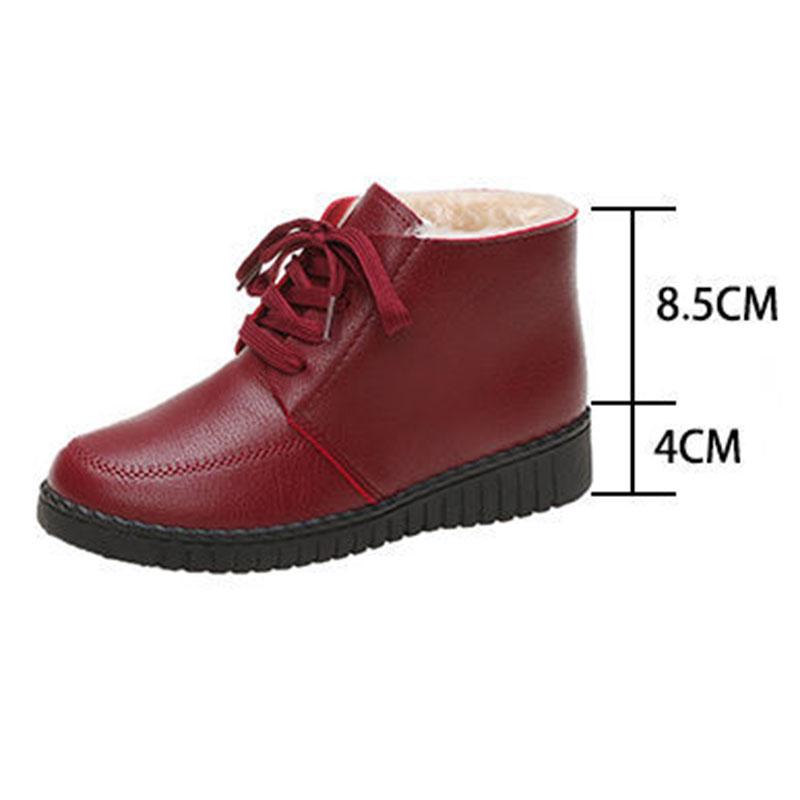 Cotton Shoes Women's Winter Plus Velvet Thickening Warm Middle-aged and Elderly Short Boots Anti-skid Anti-level Bottom Comfortable Cotton Shoes