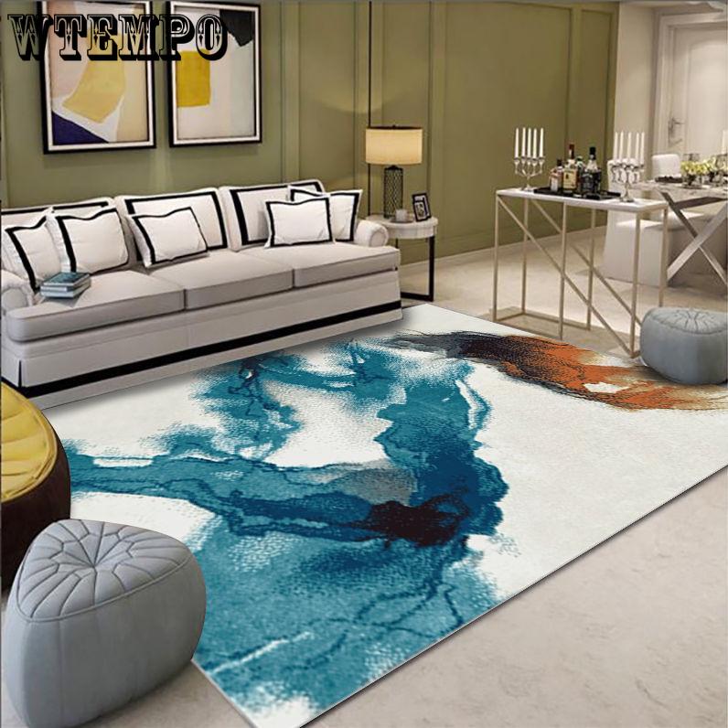 Ink Painting Carpets Rectangle Floor Area Rug Non-slip 3D Printed Parlor Mat for Living Room Bedroom