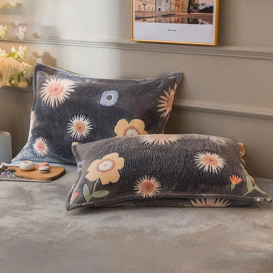Snow Fleece Warm Pillowcases A Pair of Double-sided Fleece Thickened Pillowcase Coral Fleece Pillowcase