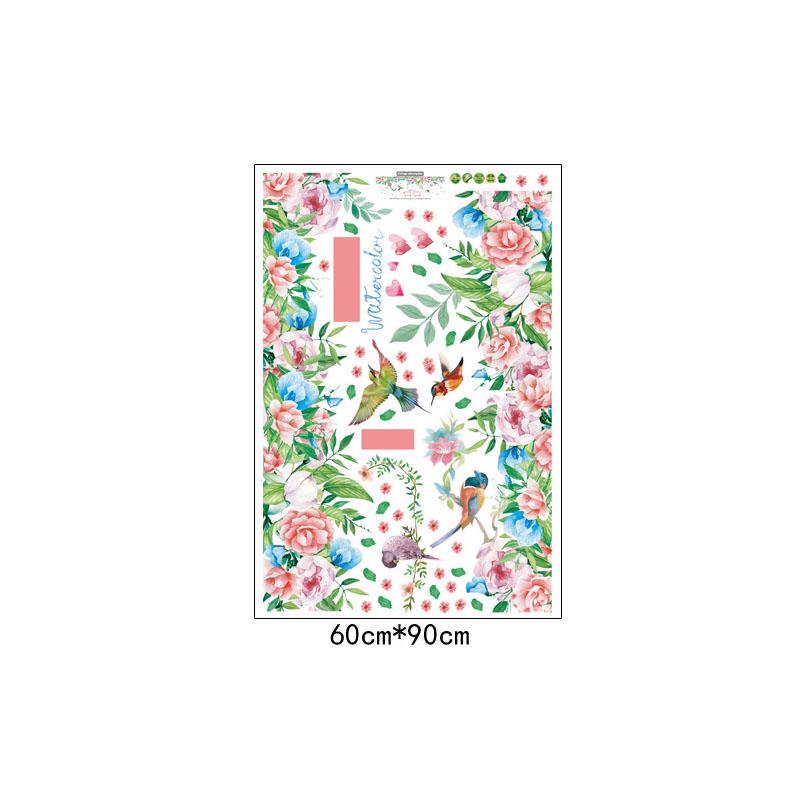 [Wall sticker ]Peony Flower Magpie Frame Home Decor Wall Stickers Couple Room Decals Murals Diy Wall