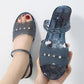 Sandals Women's Summer Mid-heel Crystal Outer Wear Non-slip Beach Heightened Thick Heels