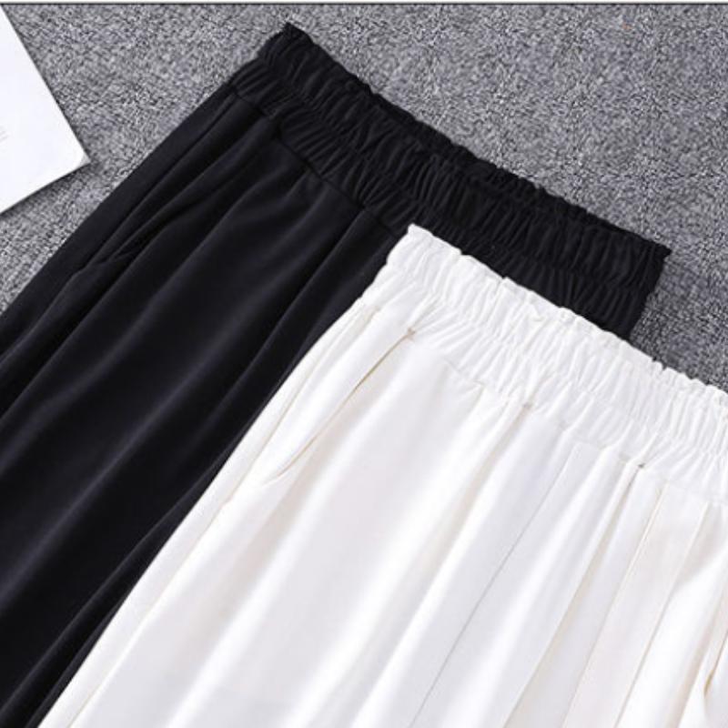 Fat Girl Casual Nine-point Pants Spring and Summer Clothes Trendy Loose and Thin Wild Large Size Wide-leg Sports Pants