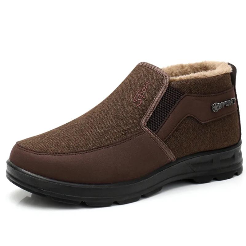 Winter Men's Cotton Shoes with Velvet To Keep Warm In Cold Weather Snow Boots