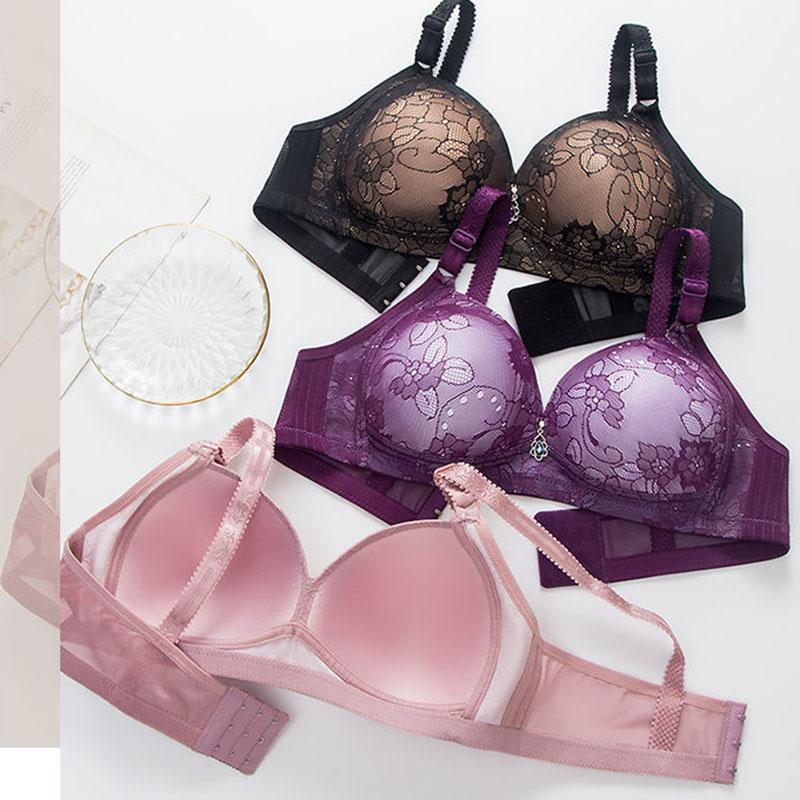 Large Size Thin Bra Without Steel Ring Gathering Sexy Bra Ladies Underwear